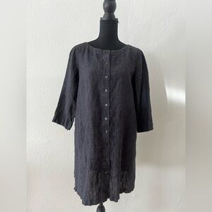 Eileen Fisher Lagenlook Organic Linen Tunic Dress Minimalist Quiet Luxury PS